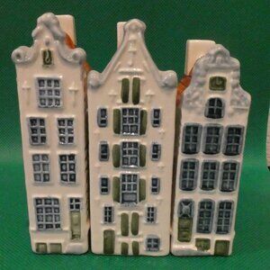 Set Of 3 Royal Goedewaagen Poly Delft Holland Hand painted Amsterdam